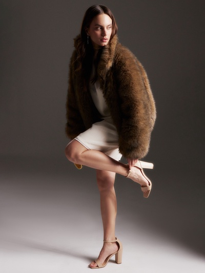 Платье мини женское с подкладом MINAKU: Casual Collection, белое, размер 44