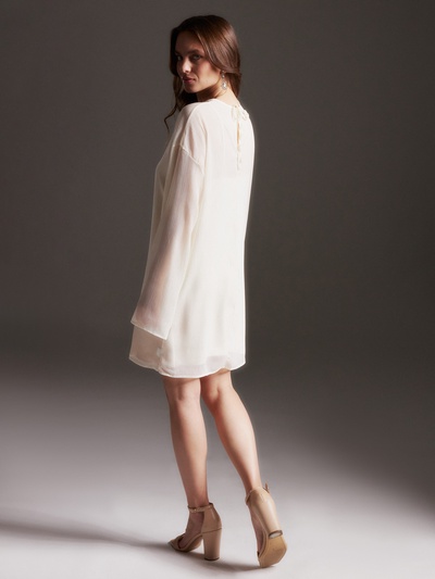 Платье мини женское с подкладом MINAKU: Casual Collection, белое, размер 46