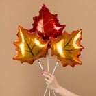 Шар фольгированный 14" мини-фигура "Кленовый лист", красный - фото 25363780