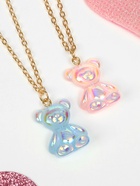 Кулоны парные «Выбражулька» неразлучники, мармеладные мишки, цвет сине-розовый в золоте, 40 см - фото 63206756