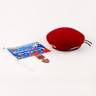 Набор военного «Сильный солдат» красный берет, размер 52 - 54, значок, флажок - Фото 5