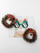 Серьги висячие «Новогодние» венок с колоколом, цветные в золоте - Фото 3