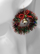 Серьги висячие «Новогодние» венок с колоколом, цветные в золоте - Фото 2