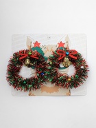 Серьги висячие «Новогодние» венок с колоколом, цветные в золоте - Фото 4