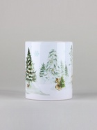 Кружка новогодняя керамическая «Новогодний лес», 320 мл, цвет белый - Фото 3