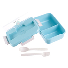 Ланч бокс с отделениями для еды, контейнер для еды, 1.1 л, 21.5 х 7.6 х 15 см, голубой - фото 25370182