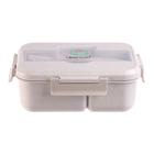 Ланч бокс в школу TAKE IT EASY, с приборами, пшеничная солома, 1.1 л, 21.5×15×7.6 см, зелёный - Фото 1