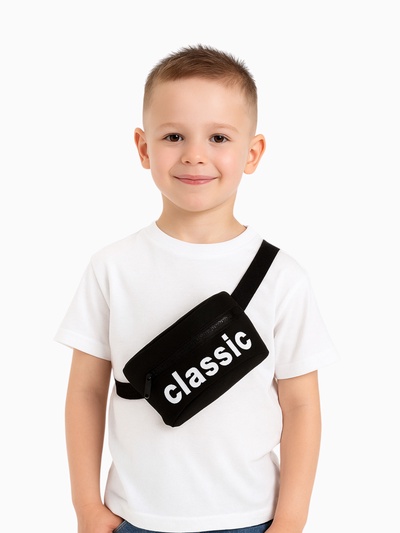 Сумка детская поясная на молнии, чёрная