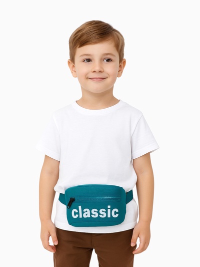 Сумка детская поясная на молнии, бирюзовая