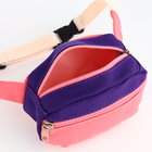 Сумка детская поясная на молнии, наружный карман, розовая, фиолетовая - Фото 4