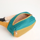Сумка детская поясная на молнии, наружный карман, жёлтая, бирюзовая - Фото 3
