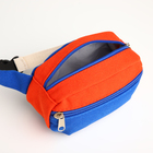 Сумка детская поясная на молнии, наружный карман, синяя, красная - Фото 4