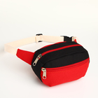 Сумка детская поясная на молнии, наружный карман, красная, чёрная - Фото 2