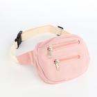 Сумка детская поясная на молнии, наружный карман, розовая - Фото 2