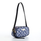 Сумка женская кросс-боди на молнии, 20.5×6.5×11.5 см, в клетку, синяя - Фото 5