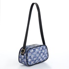 Сумка женская кросс-боди на молнии, 20.5×6.5×11.5 см, в клетку, синяя - Фото 6
