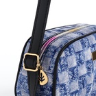 Сумка женская кросс-боди на молнии, 20.5×6.5×11.5 см, в клетку, синяя - Фото 7