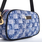 Сумка женская кросс-боди на молнии, 20.5×6.5×11.5 см, в клетку, синяя - Фото 3