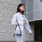 Сумка женская кросс-боди на молнии, 20.5×6.5×11.5 см, в клетку, синяя - Фото 2