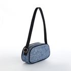 Сумка женская кросс-боди на молнии, 20.5×6.5×11.5 см, с цветочным принтом, синяя - Фото 7