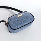 Сумка женская кросс-боди на молнии, 20.5×6.5×11.5 см, с цветочным принтом, синяя - Фото 6