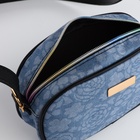 Сумка женская кросс-боди на молнии, 20.5×6.5×11.5 см, с цветочным принтом, синяя - Фото 10