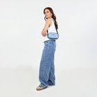 Сумка женская кросс-боди на молнии, 20.5×6.5×11.5 см, с цветочным принтом, синяя - Фото 2