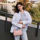 Сумка женская багет на молнии, 25×7×13.5 см, розовая - Фото 11