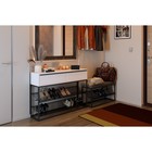 Обувница в прихожую «Крафт 2», 2 ящика, 2 полки, 1150×300×800 мм, цвет чёрный муар/белый - Фото 1