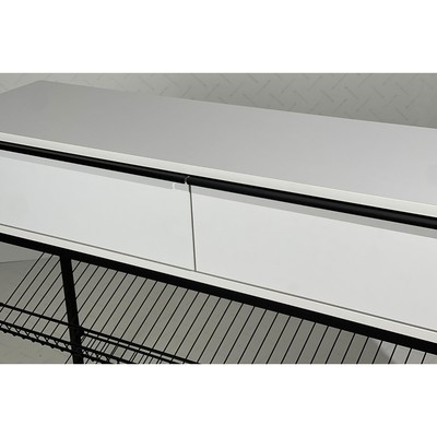 Обувница в прихожую «Крафт 2», 2 ящика, 2 полки, 1150×300×800 мм, цвет чёрный муар/белый