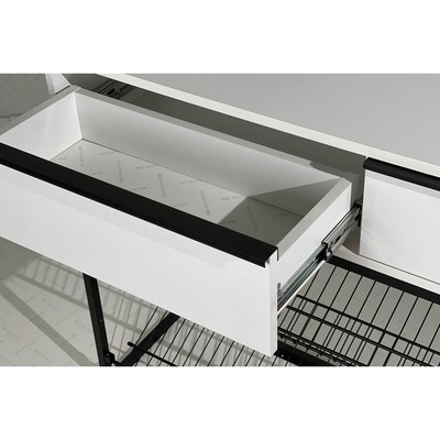 Обувница в прихожую «Крафт 2», 2 ящика, 2 полки, 1150×300×800 мм, цвет чёрный муар/белый