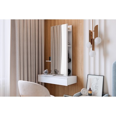 Трюмо «Мария», с зеркалом, 706×330×1116 мм, цвет белый