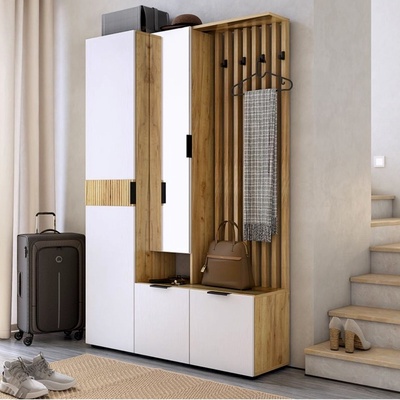 Прихожая «Бери К2», 1200×350×1826 мм, цвет дуб крафт золотой/белое дерево