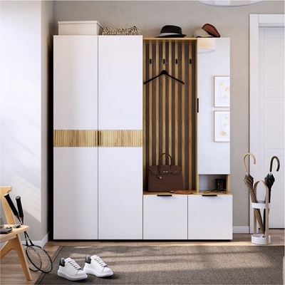 Прихожая «Бери К3», 1600×350×1826 мм, цвет дуб крафт золотой/белое дерево