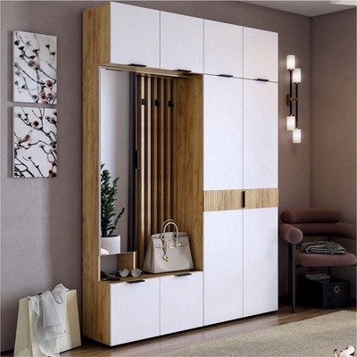 Прихожая «Бери К4», 1600×350×2226 мм, цвет дуб крафт золотой/белое дерево