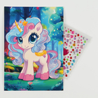 Аппликация стразами для детей «Единорожка», набор для творчества, А5 - Фото 2