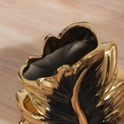 Ваза керамика настольная "Бьорн" 25х18 см, чёрно-золотистый - Фото 3