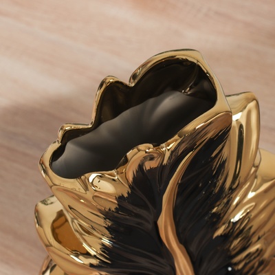 Ваза «Бьорн», 25×18 см, керамика, чёрно-золотистая