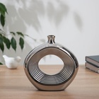 Ваза «Брэм», овал, 20×19 см, керамика, серебро - Фото 1