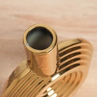 Ваза керамика настольная "Брэм" круглая, 21,5х17 см, золото - Фото 3