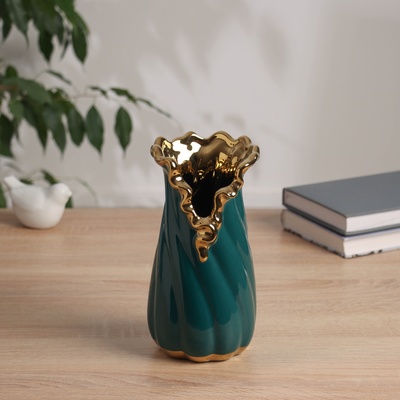 Ваза «Икер», 19×9 см, керамика, зелёная