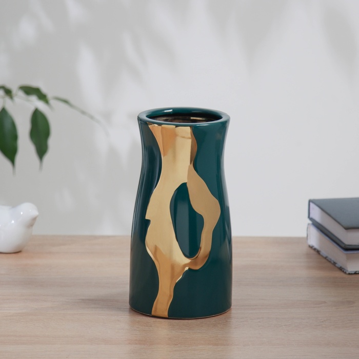 Ваза «Аннар», 18×9.5 см, керамика, зелёная - Фото 1