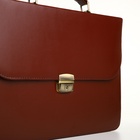 Портфель деловой мужской на клапане, 38×4×28 см, коричневая - Фото 4