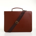 Портфель деловой мужской на клапане, 38×4×28 см, коричневая - Фото 5