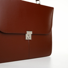 Портфель деловой мужской на клапане, 38×3.5×28 см, коричневая - Фото 2