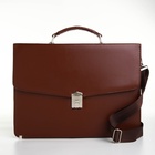Портфель деловой мужской на клапане, 38×4×27 см, коричневая - Фото 3