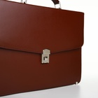 Портфель деловой мужской на клапане, 38×4×27 см, коричневая - Фото 4