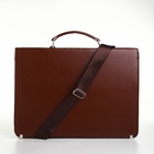 Портфель деловой мужской на клапане, 38×4×27 см, коричневая - Фото 5