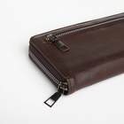 Портмоне мужское на молнии, отдел для карт, монет, цвет коричневый - Фото 3
