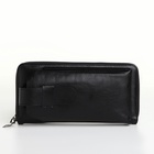 Портмоне мужское на молнии, отдел для телефона, карт, монет, цвет чёрный - Фото 5